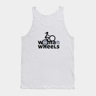 Woman on Wheels: black & gray Tank Top